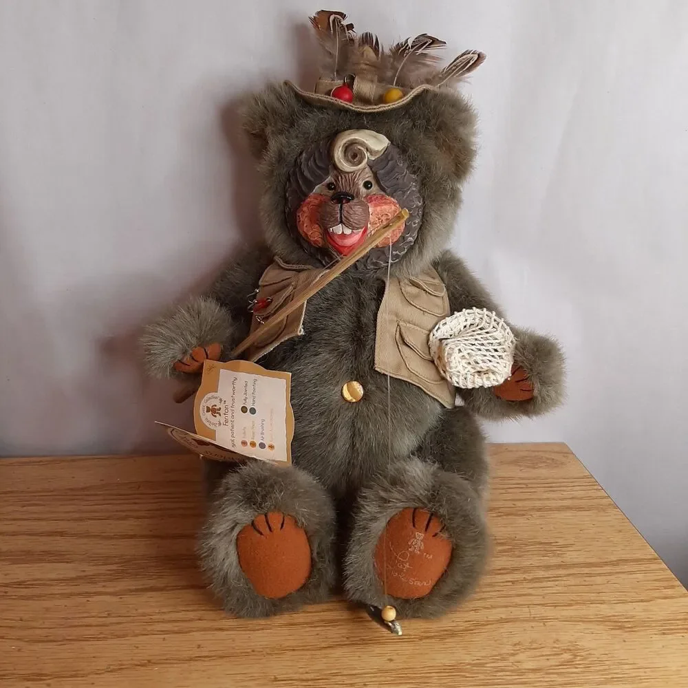 Vtg 1999 Gund Barton's Creek Plush Bear Fenton Fisherman #70001  Pat Kolesar LE